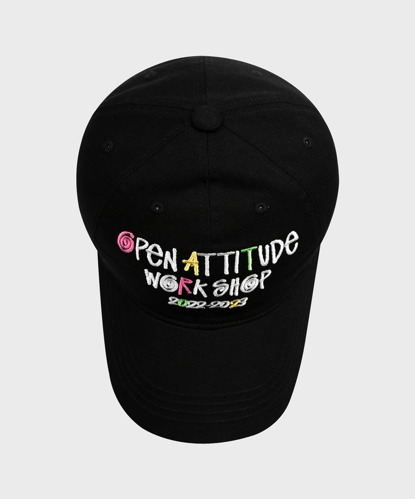 OPEN ATTITUDE Multi Color Work Shop Ball Cap-Black