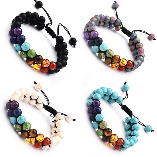 Double Braided Beads Planet Milky Náramek Stone Way Universe Matný náramek