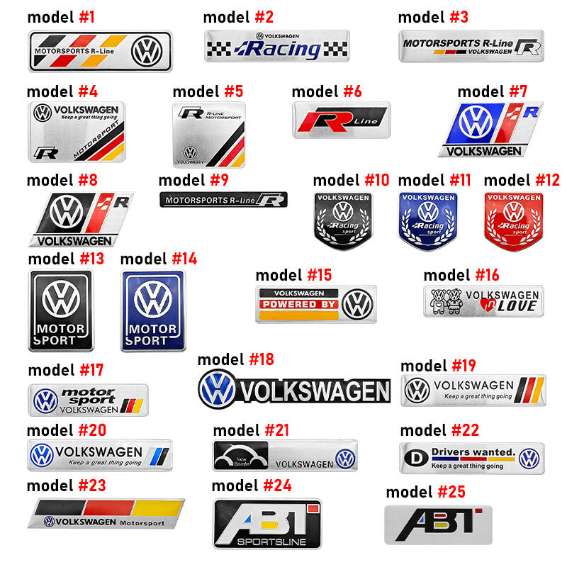 1Pcs VW Car Styling 3D Aluminum Alloy Badge Stickers For Volkswagen Golf Tiguan Touran Polo GTI Jetta Passat CC Scirocco Arteon BH4