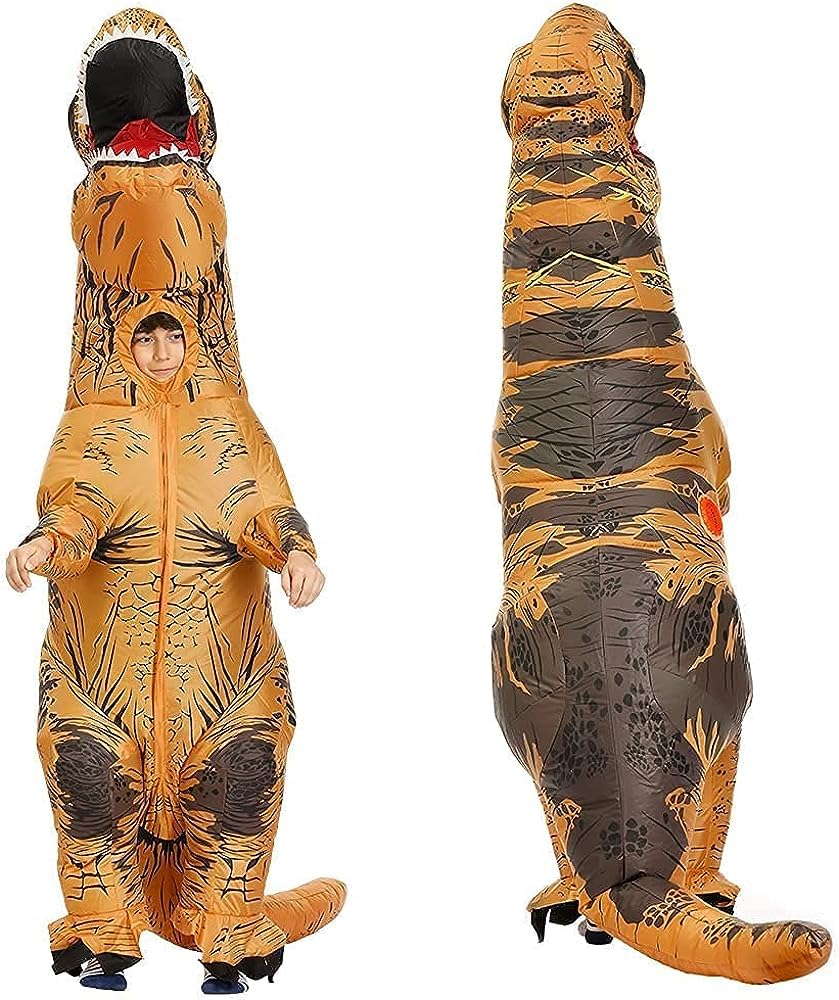 

Aufeeky Хэллоуин Динозавр Кигуруми для Хэллоуина Динозавр Наездник Тираннозавр Рекс Надувной Монстр Идеально для Хэллоуинских Вечеринок Дети, Наполненный Воздухом