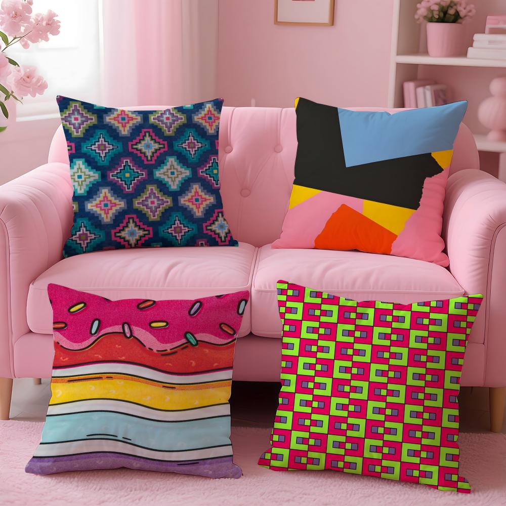 Artistic Background Patterns Cushion Cover Comfortable Reversible Pillow Cover Ideal for Car Sofa Bedroom Beyond