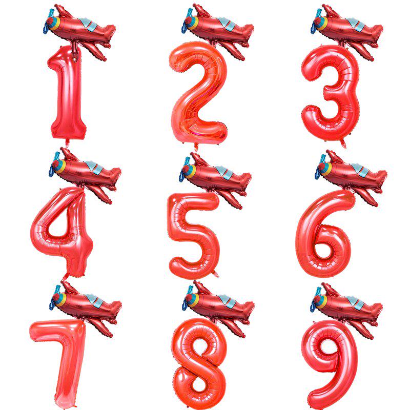 Buy 2pcs Mini Plane Fire Truck Foil Balloons 32inch Red Number Balloons 1 9 Years Birthday Party Decor At Affordable Prices Free Shipping Real Reviews With Photos Joom