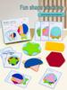 Wooden Geometric Stacking Shapes: Educational Color and Shape Recognition Toy for Kids