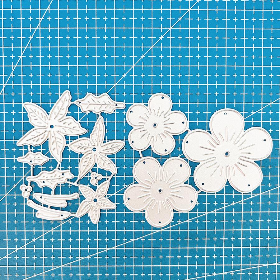 2pcs Flower Petal Metal Cutting Dies Stencils for Scrapbooking Card Making Decorative Embossing Paper Cards Dies