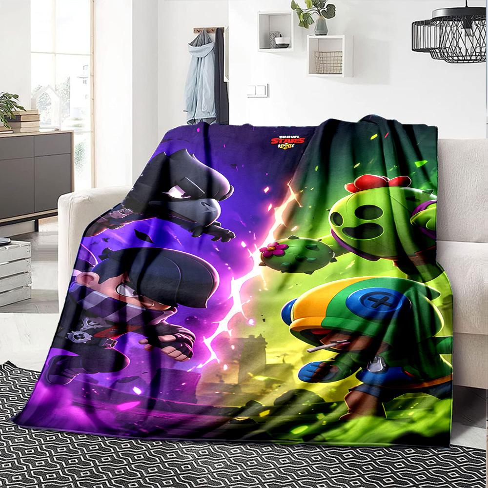 Brawl Stars Blanket Durable Comfort Great for Office Picnics Office Chair for All Seasons Playful Design Ideal Gift For Birthday Valentine'S Day