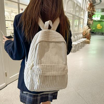Jauna, moderna un vienkārša skolas soma jaunāko un vecāko klašu skolēniem ar samta, lielas ietilpības, daudzpusīgu mugursomu, ceļojumu mugursomu