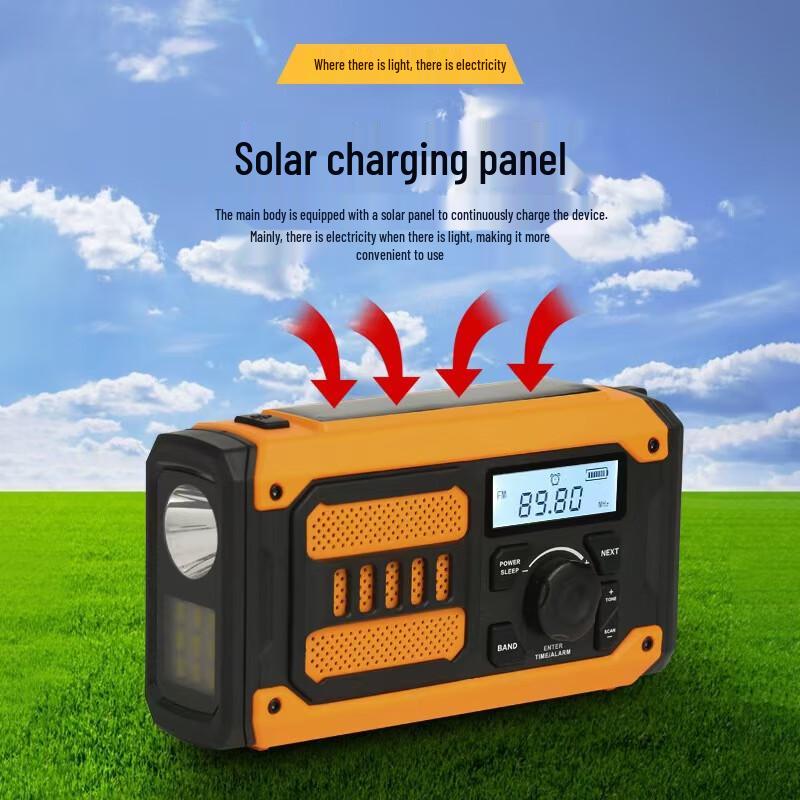 Walruson Solar & Hand-crank Emergency Radio Flashlight
