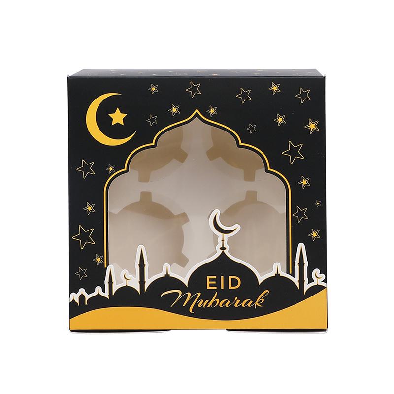 2-10Pcs Eid Mubarak Cake Box Ramadan Kareem Muffin Cupcake Packing Boxes 2025 Islamic Muslim Party Decor Supplies Candy Gift Bag