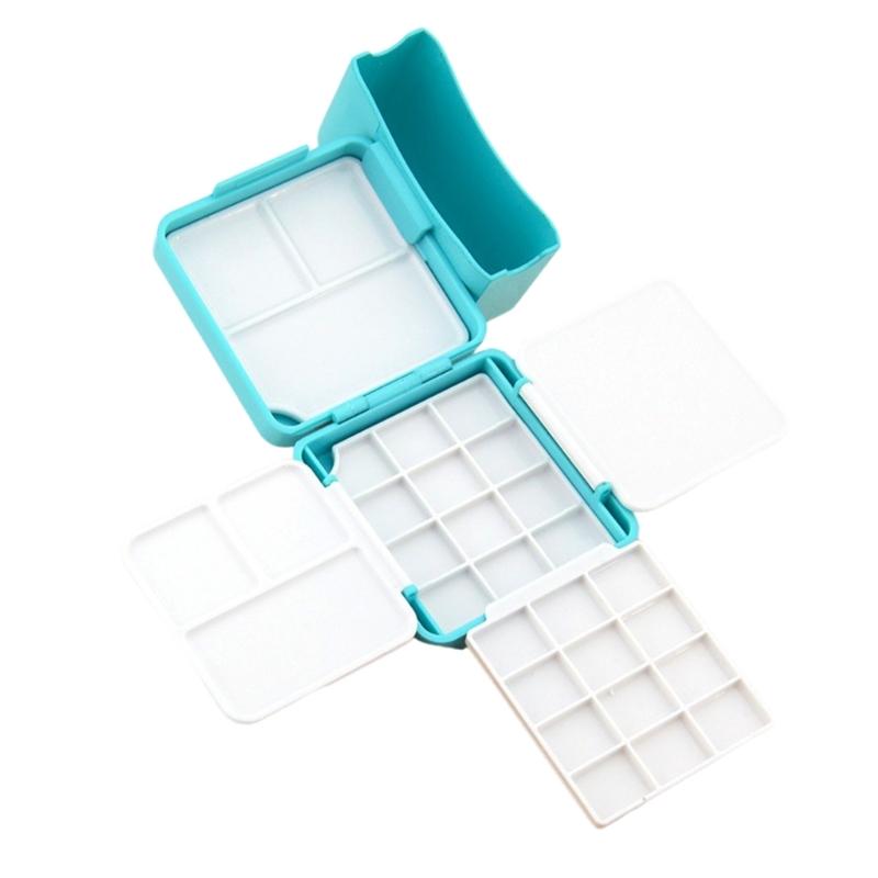 Leere Aquarellbox, leere Aquarellfarbenpalette, Reise-Aquarellpalette mit Palette, Zeichenzubehör