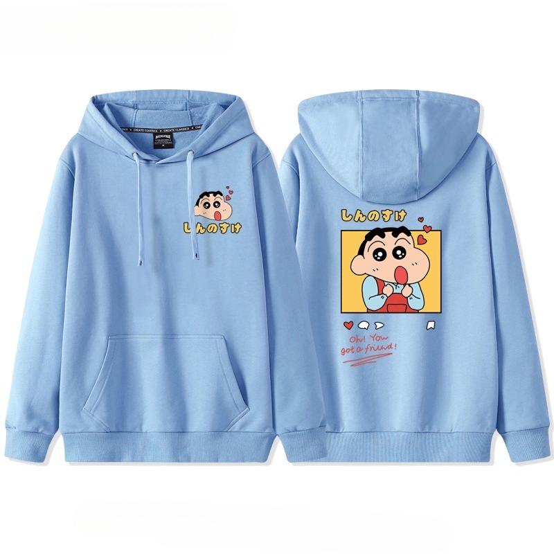 Neuer Crayon Shin-chan Couple Pullover Herbst und Winter Pullover mit Kapuze Kordelzug Pullover Damen Ins Trend Locker Kapuzenjacke