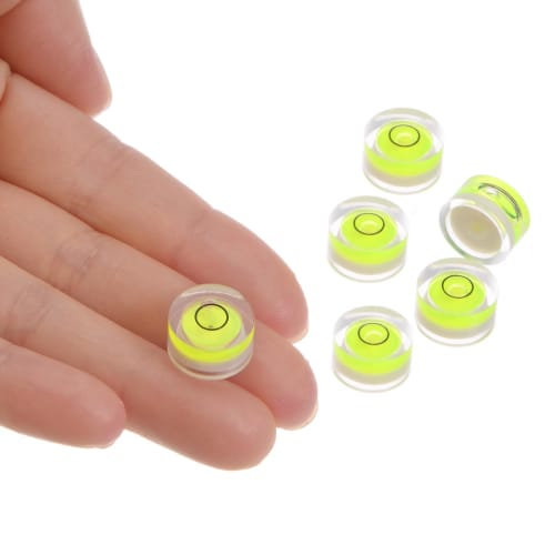 uxcell 6-Piece Round Bubble Level, 13x7mm, Mini Round Bullseye Level for Camera Tripods, Telescopes, Workshops, Turntables, and Picture Frames, Green