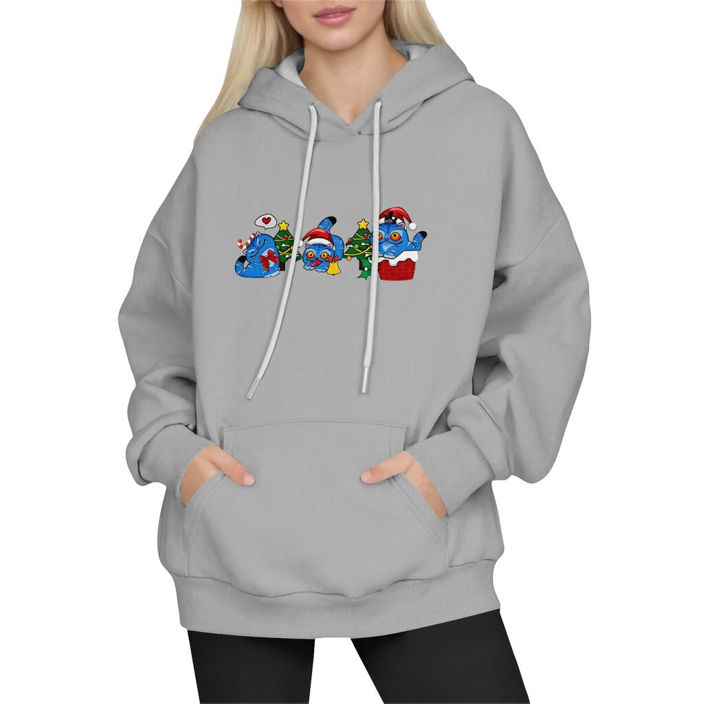 Women's Fashion Long-Sleeve Pullover Hoodie with Fun Movie-Inspired Prints