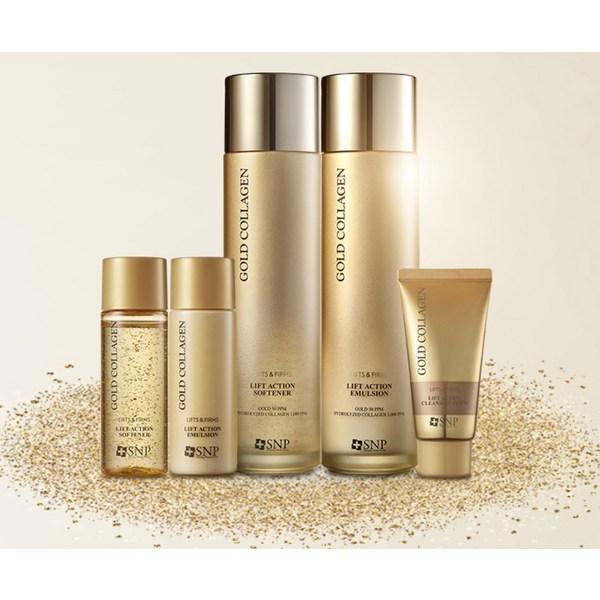 SNP Gold Collagen Lift Action 5P Set, 2 Sets, Korean Popular Cosmetics Set