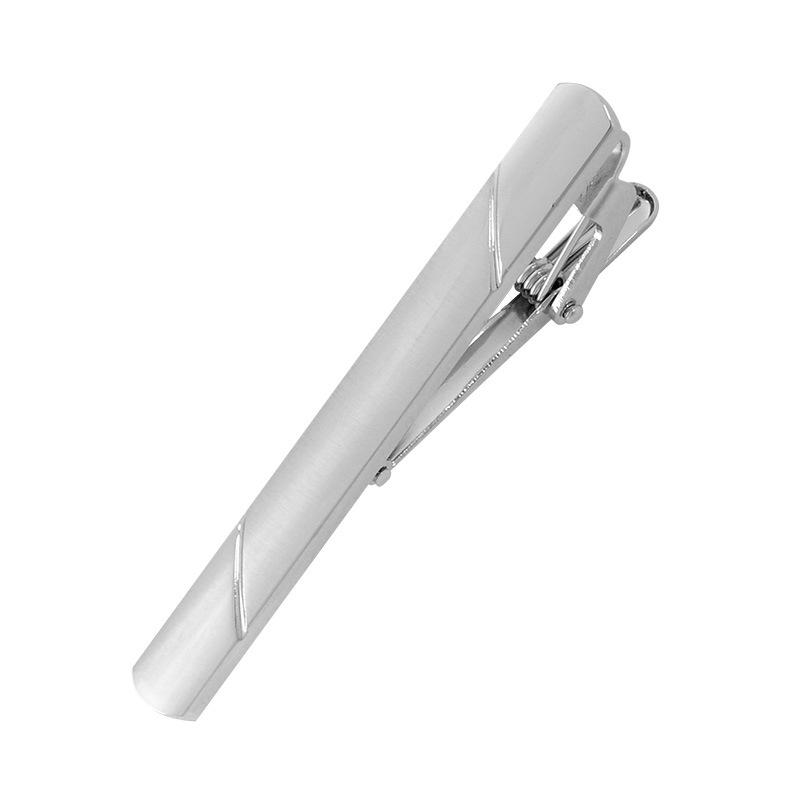 Men's Silver & Gold Minimalist Tie Clip - Formal Business & Wedding Accessory