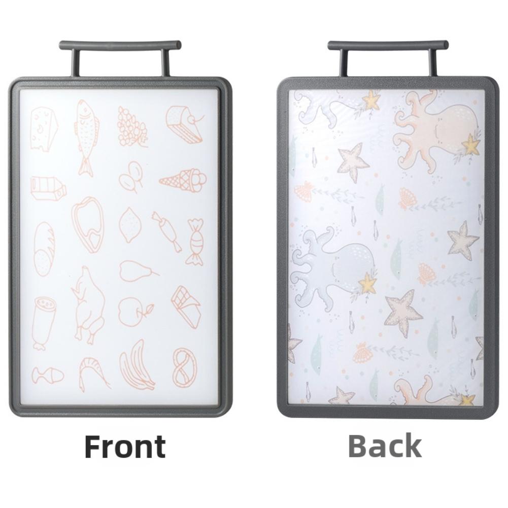 Детская двусторонняя мультяшная разделочная доска, безопасная для детей, пластиковая, легкая, легко моется, кухонный коврик для нарезки, портативная