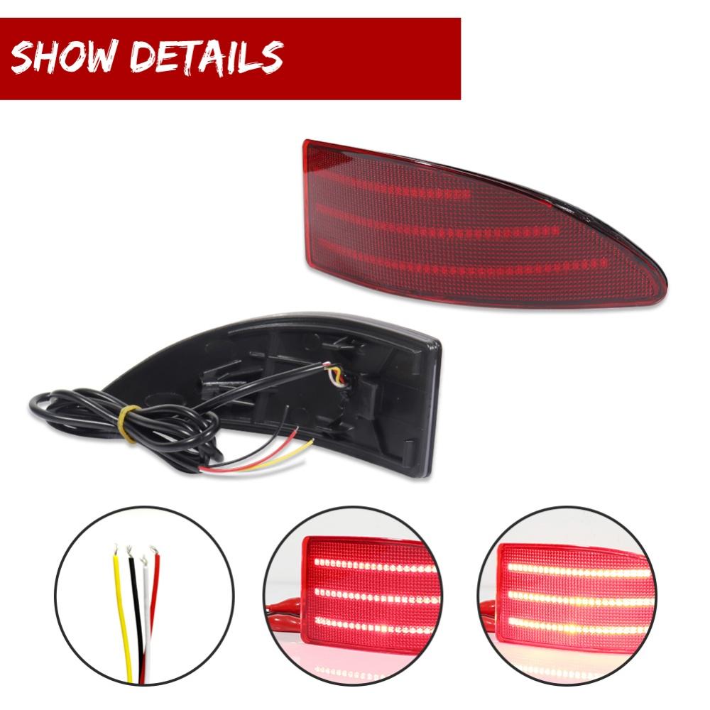 Red LED Rear Bumper Reflector Lights For Lexus IS250 IS350 Sedan 2006-2013 Tail/Brake Light Rear Fog Light Dynamic Turn Signal