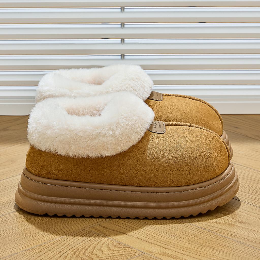 Winter Women Boots Plush Warm Thick Bottom Boots Breathable Soft Non-slip Cotton Slippers