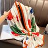 2024 Stilfull koreansk silkescarf för kvinnor - Mångsidig brokadscarf sjal för vår och höst.