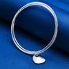Charm 925 Sterling Silver Shiny Heart-shaped Bracelet for Women's Fashion Parties, Wedding Jewelry Accessories