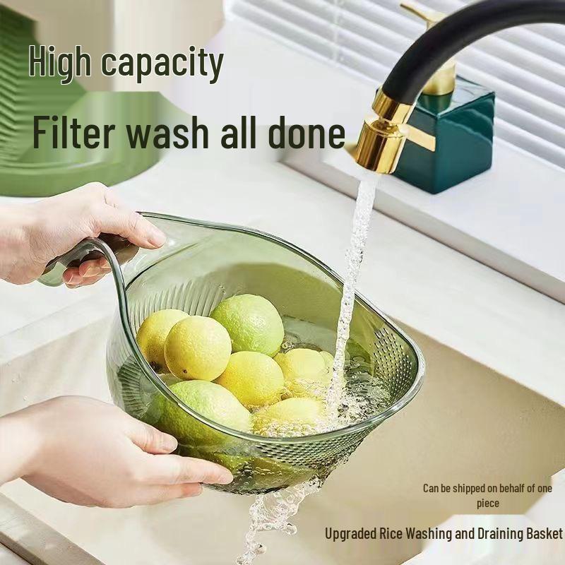 Multifunctional Colander with Handle for Washing Vegetables, Fruits, and Rice - Thickened Sieve and Drainage Basket