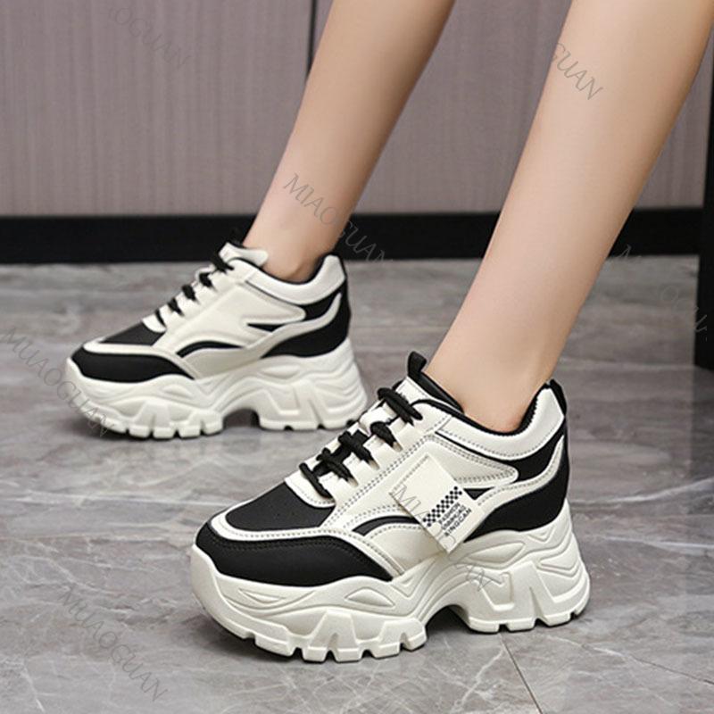 Fashion Platform Sneakers for Women Casual Chunky Heeled Women Spring Autumn Mixed Color Female Height Increase Sport Vulcanize Shoes