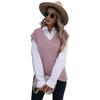 Korean Style Women's V-neck Cable Knit Pullover Vest - Early Autumn 2026 Collection
