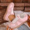 Large-sized Women's Round-toe Versatile Lace-up Flat Low-top Sports Shoes