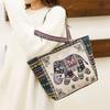 National Canvas Shopping Bags Thailand Bangkok Elephant Printing Tote Shoulder Bag Beautifully Sandy Handbags