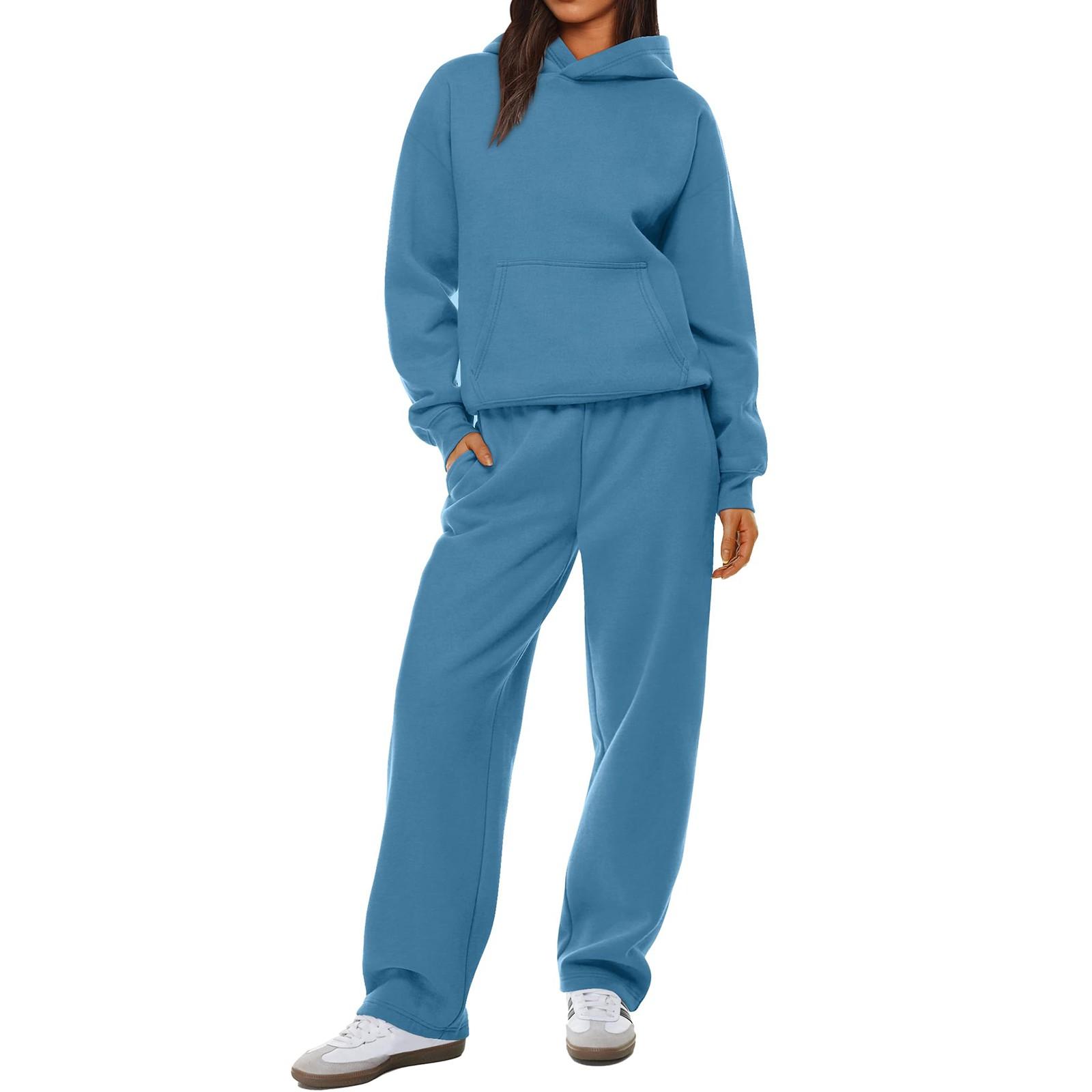 

Women s Summer 2 Piece Outfits Top Long Pant Sets Casual Tracksuit Wear Long-sleeved Shorts Suit L