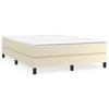 Box Spring Bed Frame Cream 140 x 190 cm Artificial Leather