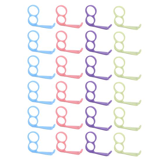 24Pcs Finger Ring Phone Bracket Hands-Free Finger Support Holder Plastic Desk Phone Stand with Anti-Slip Base
