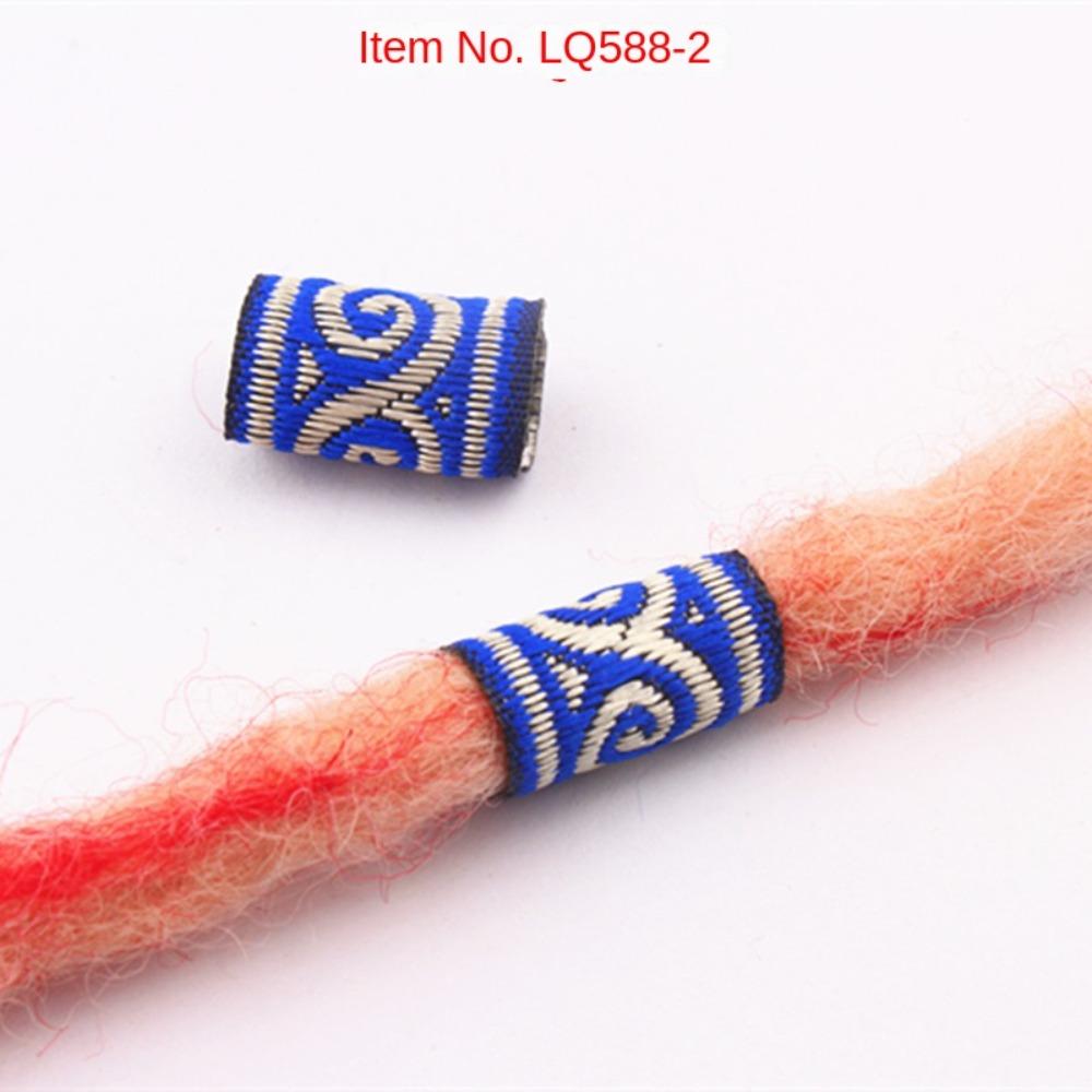 10Pcs/Set Mini Fabric Hair Braid Beads Reggae Embroidery Colorful Cloth Dreadlock Beads Decoration Hiphop Men/Women