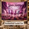 Horse (400) Theme Personalized Tapestry Custom Name Text Wall Hanging Tapestry Home Background Decoration