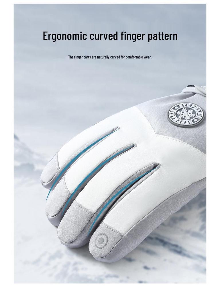 Unisex Winter Split-Finger Ski Gloves: Fleece-Lined, Touchscreen Compatible, Ideal for Cycling and Outdoor Activities