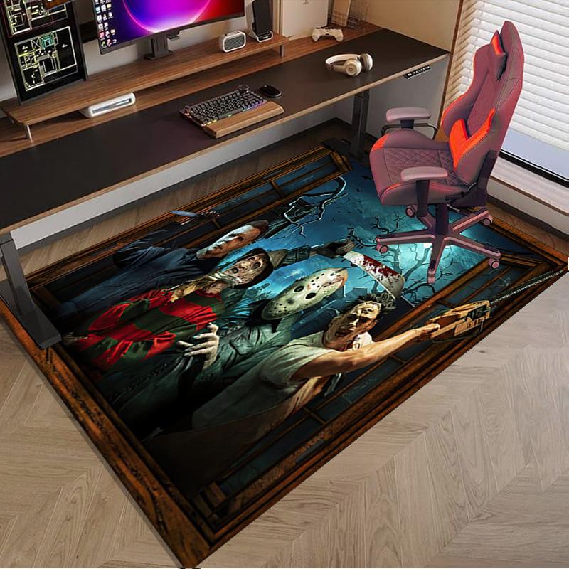 Horror Movie Characters Collage Carpet, Chair Rug,Rug for Office Bedroom living rooms, Doormat decor Fan Gift Christmas Gift