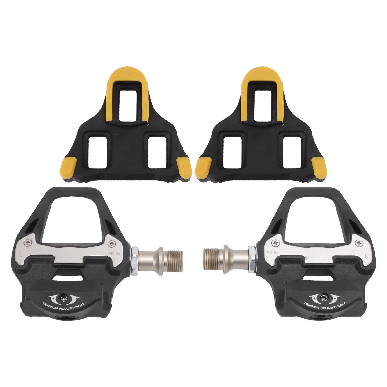1 Pair Bicycle Self Locking Pedals Mountain Bike Lock Pedal Nylon Cycling Pedal with Cleat Accessory Compatible for SPD
