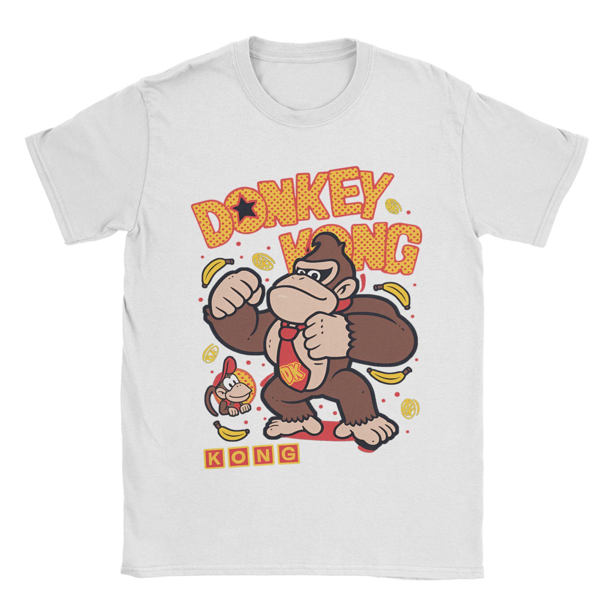 BenberFashion 2025 Donkey Kong Arcade Game Bedrukt T-shirt met Ronde Hals voor Mannen en Vrouwen Casual Katoen Koel Groot Zomer Korte Mouw S