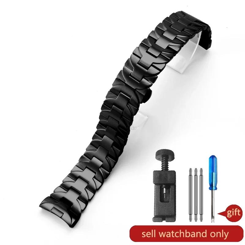 

Для серії Panerai Luminor Сріблястий Чорний 24 22мм Pam441111 Антикорозійний Для вулиці Бізнес Цілісний Ремінець для годинника з нержавіючої сталі Чоловічий 22mm чорний