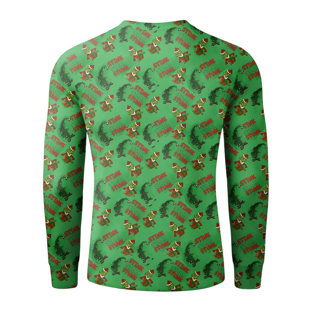 Pánská ležérní mikina na knoflíky, módní potištěná košile s dlouhým rukávem, pulovr