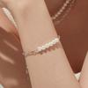 Tirr Lirr Tizen Maximize Shell Pearl 6mm Clip Chain Silver White Bracelet TBSSVW14026M
