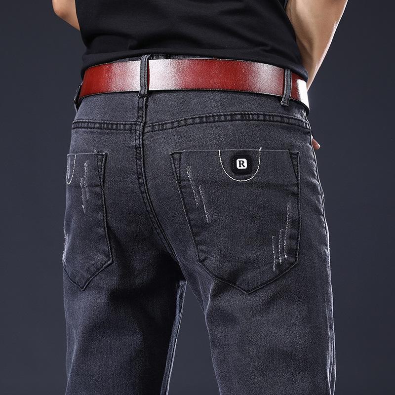 Men's Slim Fit Korean Style Elastic Jeans for Teens - Trendy, All-Match, Long Pants for Spring and Autumn