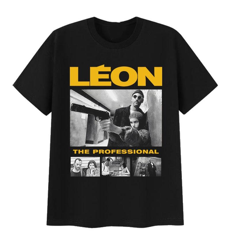 90er Leon Der Profi Grafik T-Shirts Unisex Cosplay Mode Trend Kurzarm T-Shirt Oberteil Vintage Oversized Baumwoll T-Shirt