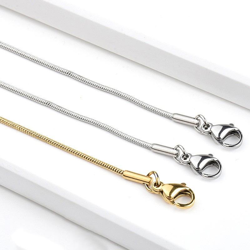 0.9/1.2/1.5/2.0Mm Stainless Steel Necklace For Men Hip Hop Titanium Steel Square Snake Chain Necklace Jewelry Accessories