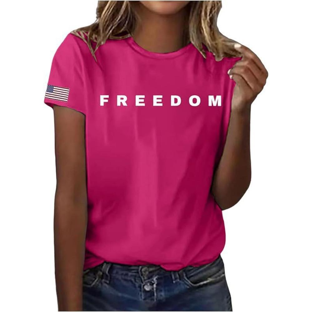 2026 Women s Crew Neck T-Shirt Trendy Fashion Letter Printing Short Sleeve Versatile and Breathable S