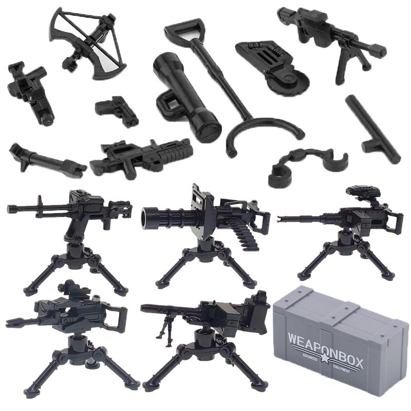 Military Building Set USA Army Figure Soldi Roadblock Sentry Post Mortar Sandbag Weapons Box 7061A Mini Brick Gift Toy K040