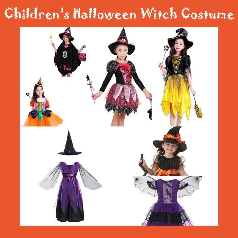 Children Cosplay Halloween Witch Costume Teens Baby Girl Gown Dress Infant
