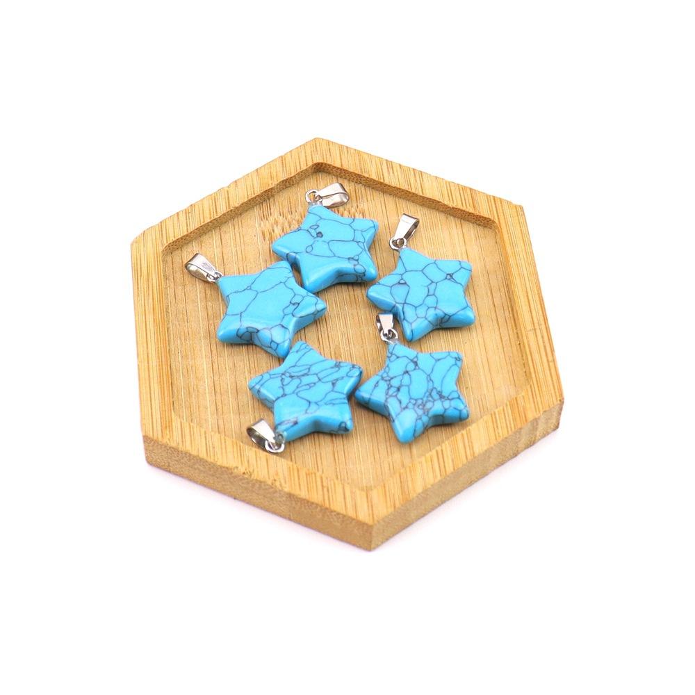 Agate Star Pendant Necklace Jewelry Powder Crystal Necklace Fashion Valentine'S Day Gift 20 * 6