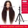 Real Hair Mannequin Head for Hairdressing, Braiding, Updos, and Makeup Practice