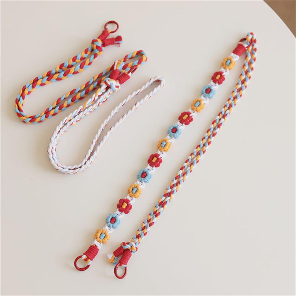 Woven Flower Phone Lanyard Adjustable Crossbody Strap Bag Strap Camera Strap Unique Charm