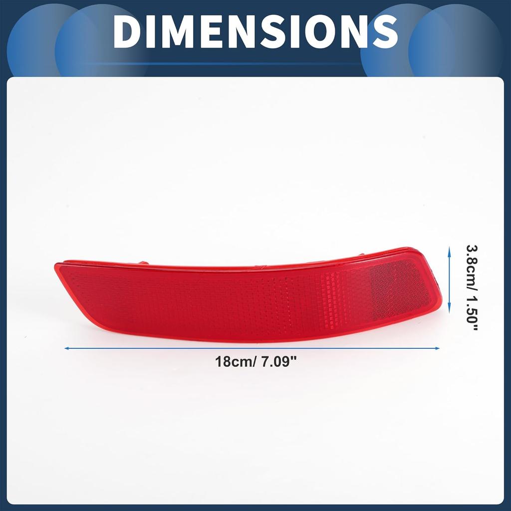 Bumper Reflector Rear Right 7.09"x1.50" Bumper Reflector Side Marker No.81910-30040 for Lexus ES300h 2013-2018 Plastic Red Durable